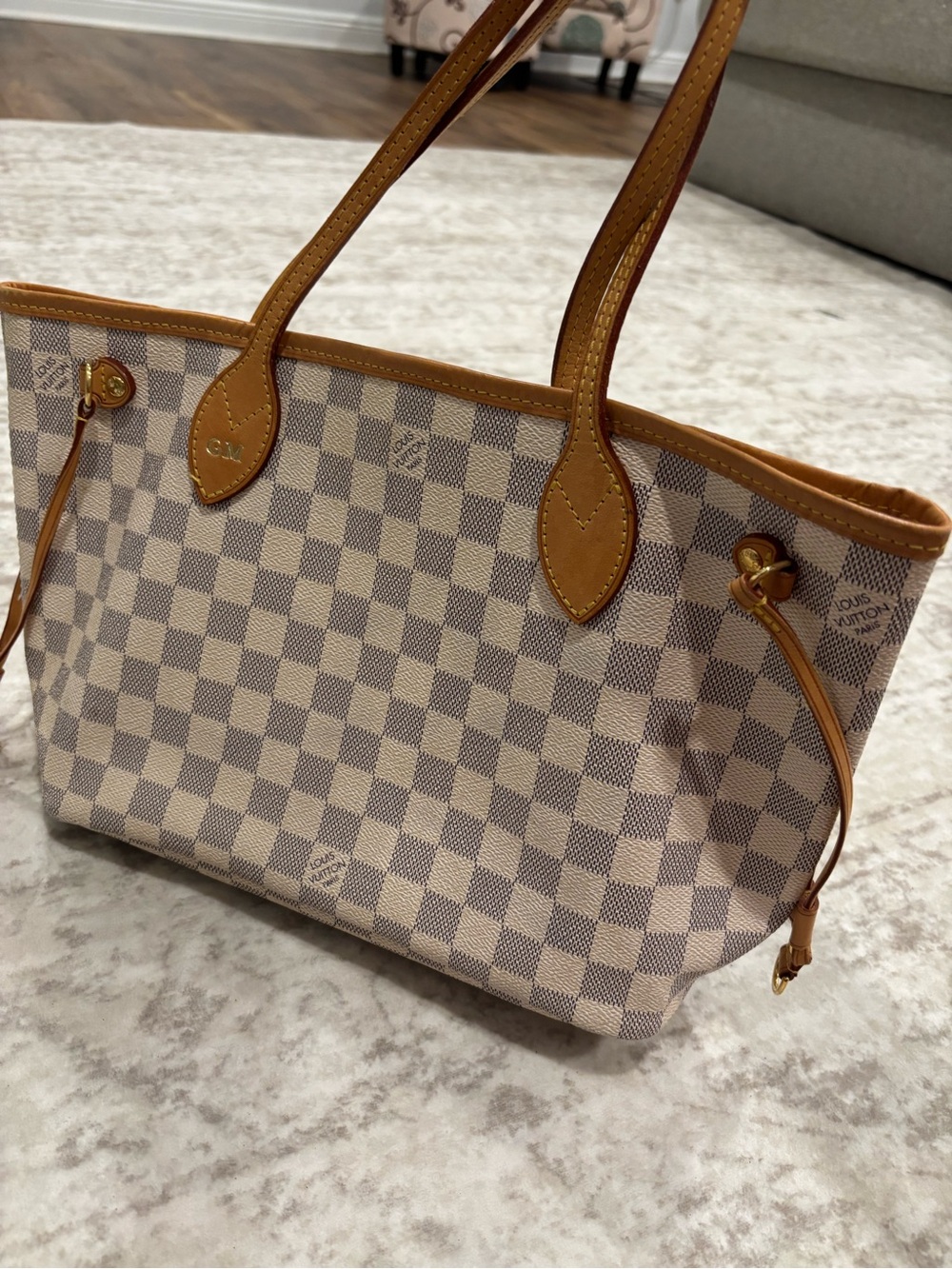 Louis Vuitton Damier Azur Canvas Tote with Vachetta Trim - Picture 3 of 9